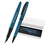 Pelikan Jazz Noble Elegance K/P36 Ensemble stylo à bille et stylo-plume avec gravure Cadeau - Stylos uniques avec nom - Cadeaux personnalisés (aigue-marine)