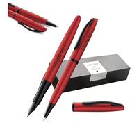 Pelikan Jazz Noble Elegance K/P36 Ensemble stylo à bille et stylo-plume avec gravure Cadeau - Stylos uniques avec nom - Cadeaux personnalisés (rouge)