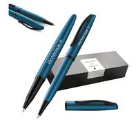 Pelikan Jazz Noble Elegance K/R36 Set d'écriture avec stylo bille et stylo roller avec gravure Cadeau - Stylos uniques avec nom - Cadeaux personnalisés (aigue-marine)