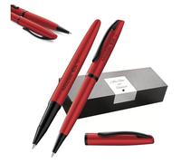 Pelikan Jazz Noble Elegance K/R36 Set d'écriture avec stylo bille et stylo roller avec gravure Cadeau - Stylos uniques avec nom - Cadeaux personnalisés (rouge)
