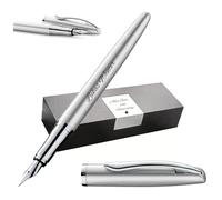 Pelikan Jazz® Noble Elegance P36 Stylo plume avec gravure cadeau - Stylos uniques avec nom - Cadeaux personnalisés - Stylo plume personnalisé (argent)