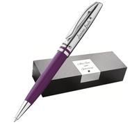 Pelikan Jazz Stylo à bille personnalisé, stylo de qualité supérieure, avec gravure, idée cadeau avec nom, pour anniversaire, bureau et anniversaire de mariage (violet)