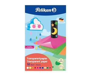 Pelikan Lot de 10 Feuilles de papier transparent non gommé 30 x 18 cm Couleurs Assorties
