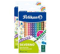 Pelikan Lot De 2 12 Crayons De Couleur Silverino, Triangulaire, Épais