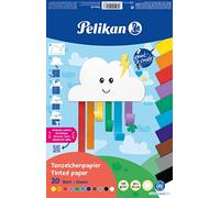 Pelikan Lot de 5 blocs de papier de couleur 23 x 33 cm 20 feuilles de 11 couleurs arc-en-ciel