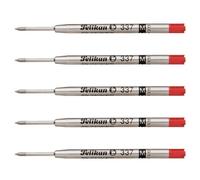 Pelikan Lot De 5 Recharges De Grande Capacité Pour Stylo-Bille 337 Pointe Moyenne Rouge