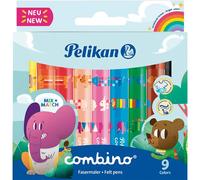 Pelikan Feutres de coloriage Combino Super 411 – 9 feutres en boîte pliante