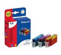 Pelikan P28 Promo pack - Pack de 3 - jaune, cyan, magenta - compatible - cartouche d'encre (alternative pour : Canon CLI-551XL) - pour Canon PIXMA iP8750, iX6850, MG5550, MG5650, MG5655, MG6450, MG665