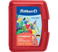 Pelikan pâte à modeler pour enfants Creaplast boîte plastique 14 pièces rouge