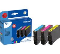 Pelikan Promo Pack P34 - Pack de 3 - jaune, cyan, magenta - compatible - cartouche d'encre (alternative pour : Epson T2712, Epson T2713, Epson T2714) - pour Epson WorkForce WF-3620, 3640, 7110, 7210, 7610, 7620, 7710, 7715, 7720