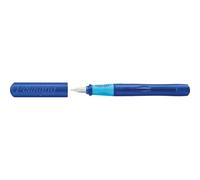 Pelikan Pelikano Junior Stylo Plume d'Apprentissage en Plume Acier Inoxydable Bleu Droitiers, 1 Unité (Lot de 1)