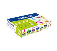Pelikan, Set de 6 gouaches scolaires de 40 ml lavables, résistantes à la lumière, avec pinceau