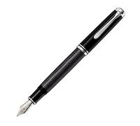 Pelikan Souverän M805 Stresemann Stylo plume à rayures anthracite Pointe extra fine Noir