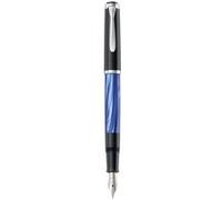 Pelikan 801867 stylo plume à piston M205 marbré bleu, ressort F dans une boîte pliante