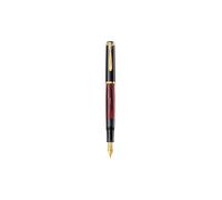 PELIKAN Stylo-plume M200 Rouge Marbré Moyen avec Étui rouge