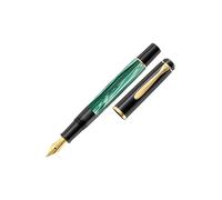 PELIKAN Stylo plume M200 vert marbré fin avec étui vert foncé