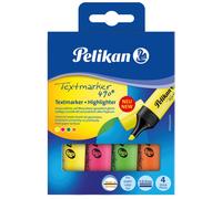 Pelikan Textmarker 490 Marqueur 4 Pièce(S) Vert, Orange, Rose, Jaune