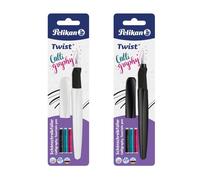 Pelikan Twist Calligraphy Stylo de calligraphie Plume de 1,5 mm Blanc ou Noir (pas de choix de couleur possible)