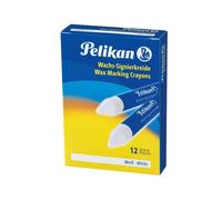 Pelikan Wax Marking Chalk 772/12, Plastic, White, 12 Stück (1er Pack) Smooth sur