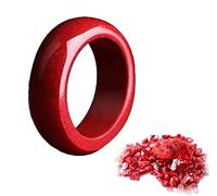 Pelinuar Bague cinabre Feng Shui pour homme et femme, bague Feng Shui chinoise, bague Feng Shui porte-bonheur, attire l'argent et la chance, 19mm, cinabre