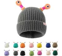 Pelinuar Chapeau tentacule de monstre d'hiver parent-enfant mignon dessin animé mignon petit monstre lumineux bonnet tricoté petit monstre lumineux à LED avec tentacules lumineux rétractables, bonnets