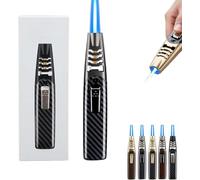 Pelinuar Fire Blaze Briquet électrique, coupe-vent, portable, rechargeable, flamme réglable, double arc, style moderne, gris