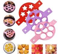 Pelinuar Flip'N'Cook Moule à crêpes en silicone Flip N Cook - Moule à crêpes en silicone réutilisable - Moule à crêpes en silicone pour œufs au plat (mixte)