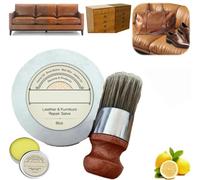 Pelinuar Lux-grove Baume pour Cuir, Ensemble Baume pour Cuir et Brosse, Crème pour Cuir, Brosse Applicatrice de Baume de Réparation pour Cuir et Meubles, Ensemble de Brosses à Baume pour Meubles en