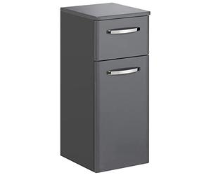 Pelipal Meuble de Salle de Bain Quickset 327 en Anthracite Brillant 30 cm de Large - Meuble Bas avec 1 Porte, 1 tiroir et 1 étagère