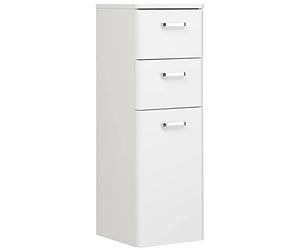PELIPAL Quickset 359 Highboard, décor bois, blanc brillant, 33,0 x 30,0 x 90 cm