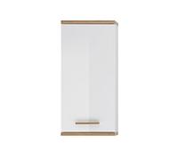 Pelipal Quickset 923 Armoire Suspendue, Bois d'ingénierie, Blanc Brillant/Riviera Chêne Croix NB, 74,5x35,5x20,5 cm