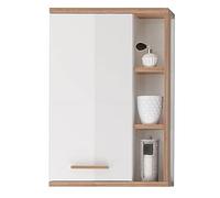 Pelipal Quickset 923 Armoire Suspendue en Bois Blanc Brillant/chêne Riviera Transversal NB 74,5 x 50,5 x 20,5 cm