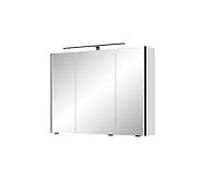 Pelipal Série 7045 armoire à miroir SEEA02493G126BA LED plus éclairage supérieur, trois portes, noir, 90 cm