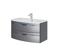 Pelipal Série 7045 ensemble lavabo SET-167-047 Gris acier métallisé / Gris acier, poignées chromé , 91 cm