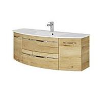 Pelipal Série 7045 ensemble lavabo SET-167-069 Chêne Halifax pore synchrone, poignées chromé , 130 cm