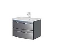 Pelipal Série 7045 set de lavabo SET-167-015 gris acier métallisé / gris acier, poignées chromées, 71cm