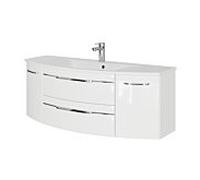 Pelipal Série 7045 set de lavabo SET-167-072 Weiß Hochglanz / blanc brillant, poignées chromé , 130 cm