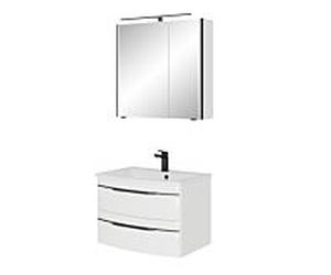 Pelipal Series 7045 set Meubles SET-167-020 Weiß Hochglanz / blanc brillant, poignées noires, 71 cm