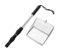 Pelle à Cendres Réglable pour Cheminée, Poignée Longue en Acier | Grille Intégrée, Prise Résistante à Chaleur, Métal Épais Argenté, pour Foyers, Barbecue, Nettoyage