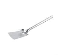 Pelle à charbon de bois en fer avec long manche pour cheminée intérieure et barbecue pour enlever les cendres - Construction étanche - 410 x 97 mm - Argent