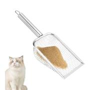 Pelle à déchets pour animaux de compagnie - Pelle large en maille, pelle de nettoyage durable, outil de tamisage léger | Structure en aluminium poli, barre de maintien incurvée facile à prendre en