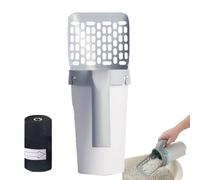 Pelle à déjections Canines pour Chat - Pelle Ergonomique Robuste, Outil Portable pour déjections de, Nettoyeur de boîte Durable | Pelle à litière pour Chat avec Support de Sac Poubelle pour