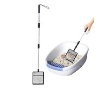 Pelle à déjections de poules pour sol sableux - Robuste et réglable - Pour litière pour chat - Nettoyeur pour le jardin, le nettoyage du poulailler, des cages pour chevaux, l'intérieur et l'extérieur