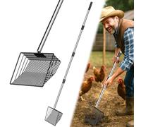 Pelle à fientes de poulet, pelle à crottes de poulet, pelle à main réglable pour le nettoyage, outils de nettoyage de poulet, pelle à tamis pour la séparation du poulet (M)