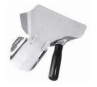 Pelle à frites Professionnel Pelle à frites avec poignée Commerciale Emballeur des Frites Pop-Corn Fleuri Riz en Acier Inoxydable Outil à Fruit Légume (poignée noir)