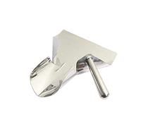 Pelle à frites Professionnel Pelle à frites avec poignée Commerciale Emballeur des Frites Pop-Corn Fleuri Riz en Acier Inoxydable Outil à Fruit Légume (poignée argent)