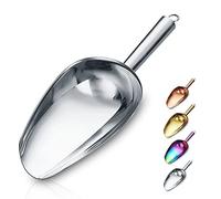 Pelle à glace Berglander 6 OZ, cuillère en acier inoxydable pour machine à glaçons, polyvalente pour bonbons, cuisine, bar, fête, mariage, nourriture pour chien, pelle de plage (Argent)