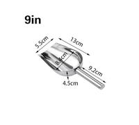 Pelle à glace domestique en acier inoxydable, cuillère multi-usages épaisse, for thé, nourriture, farine, pop-corn pour bar, fête, buffet, cuisine(L)