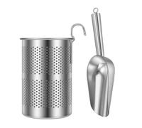 Pelle À Glace En Acier Inoxydable - Pelle Avec Support - Cuillère pour machine à glaçons,Pour seau, cuisine, maison, bar, réfrigérateur, stockage et rangement, fêtes, camping, mariages