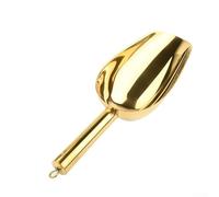 Pelle à glace en acier inoxydable - Pelle multifonction pour cuisine, pelle pour glaçons et farine, outil de service de buffet avec poignée ergonomique, trou de suspension, (doré)